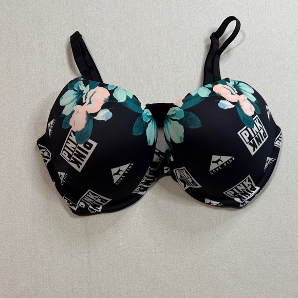 PINK Victoria's Secret Other - PINK Victoria's Secret Black and Green Floral Bra